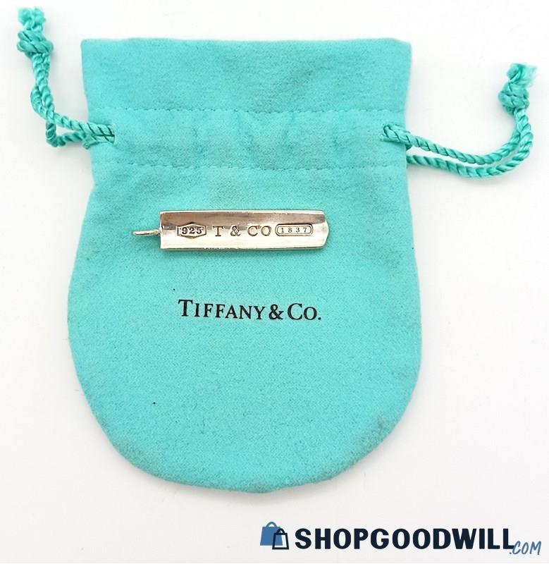 .925 2001 TIFFANY & CO. 1837 Bar Pendant - With Bag  7.0 Grams 