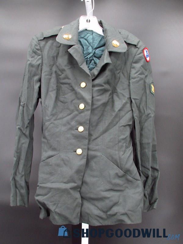 Vintage US Military Women's Green Wool Uniform Jacket Size 14 Large