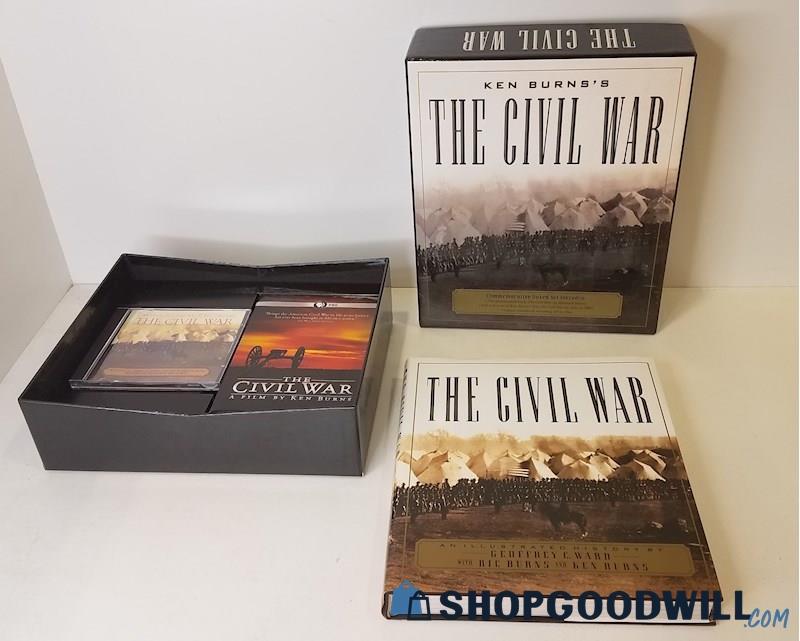 Vtg 1990 Boxset Ken Burns's The Civil War PBS DVD w/Book CD ISBN 9780307292100