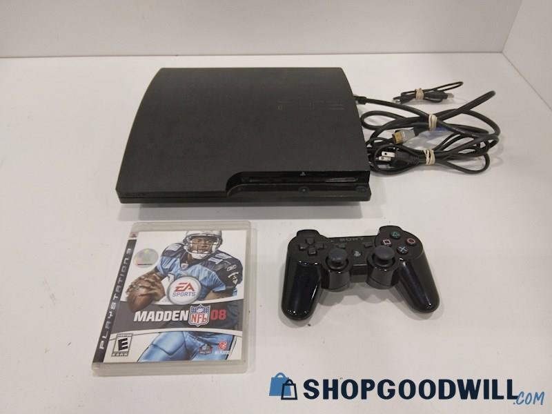 PlayStation 3 Console W/Game, Cords and Controllers-Powers on