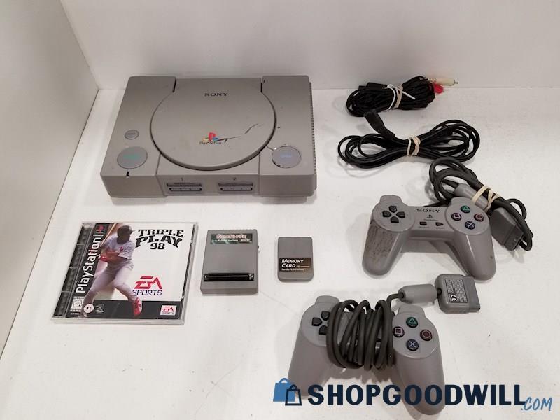 PlayStation Console w/ Game, Cords & Controller - PS1 POWERS ON