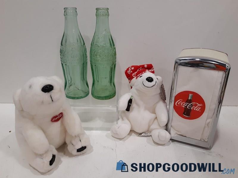 Coca-Cola Collectibles Lot - Glasses/Napkin Holder/Bottles/Bears