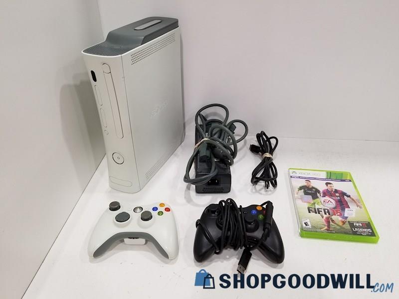 XBOX 360 Falcon Console w/ Game, Cords & Controllers - POWERS ON