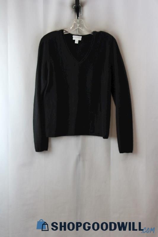 Charter Club Women's Black Knit V-Neck Sweater SZ-L