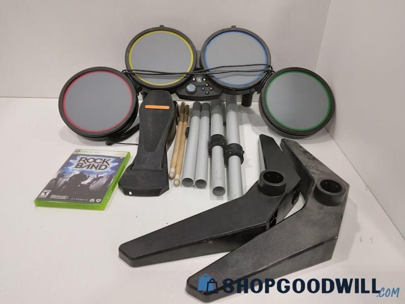 Rock Band Wired Drum Set W/Game and Dongles for XBOX 360