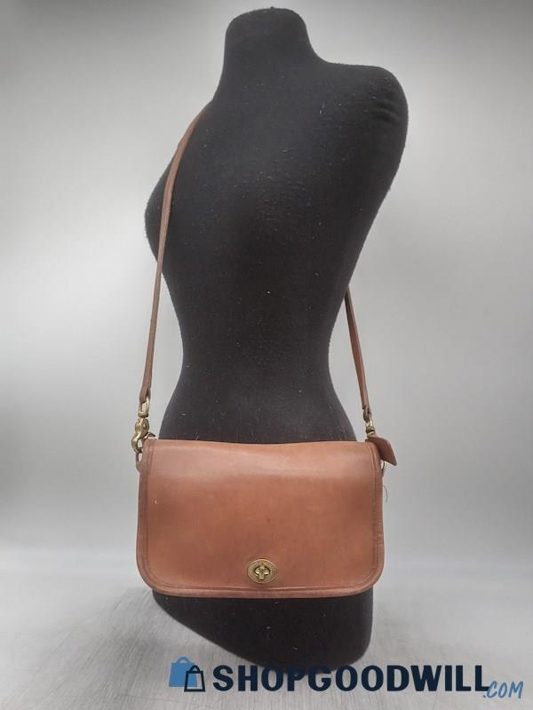 Authentic Vintage Coach Penny Pocket 9755 Brown Leather Crossbody Handbag Purse