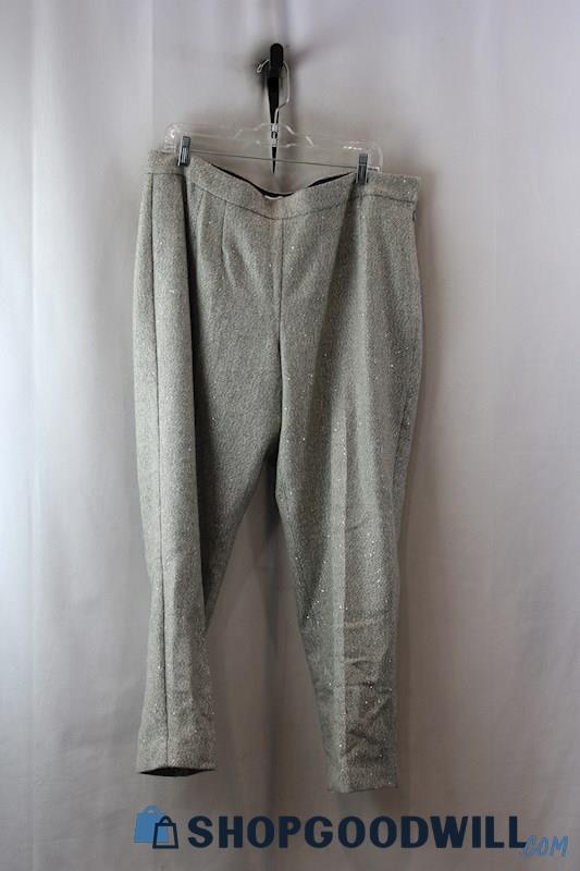 Talbot Women's Gray Tweed Shimmer Pant SZ 16