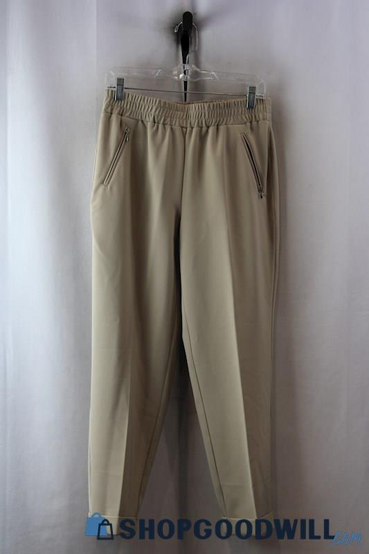 NWT Chico's Women's Beige Pleated Cuff Ankle Pant SZ 0