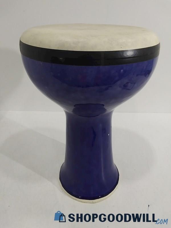 Mideast Blue Pottery Standing Drum Percussion