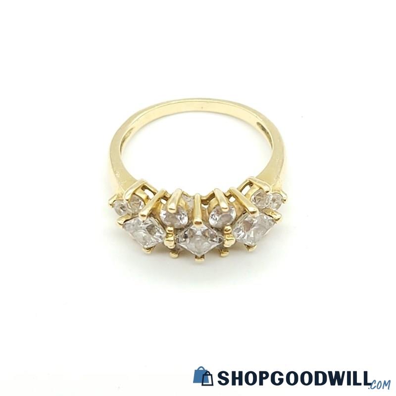 14K Yellow Gold CZ Cluster Ring (Size 6) 3.80 Grams