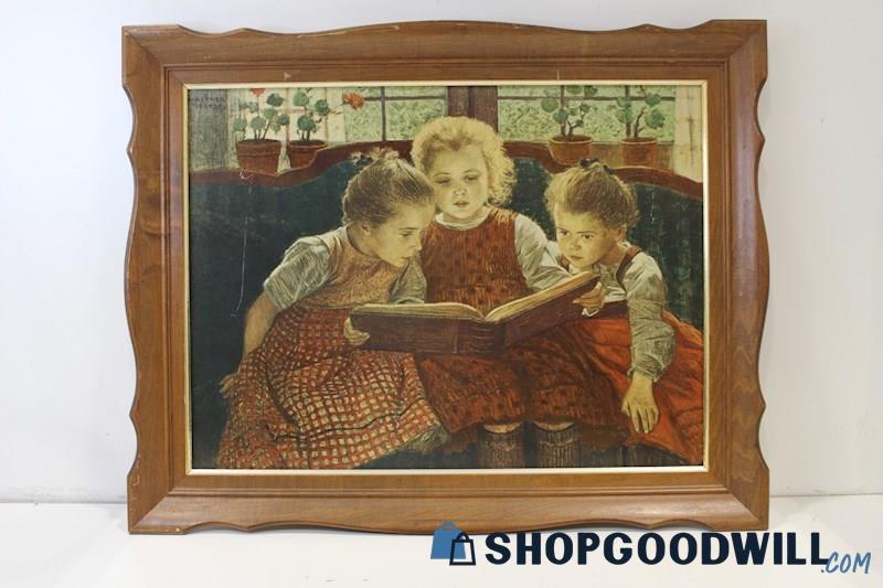 Walter Firle Unsigned Framed Wall Art Giclee Print  'The Fairy Tale' 23x29
