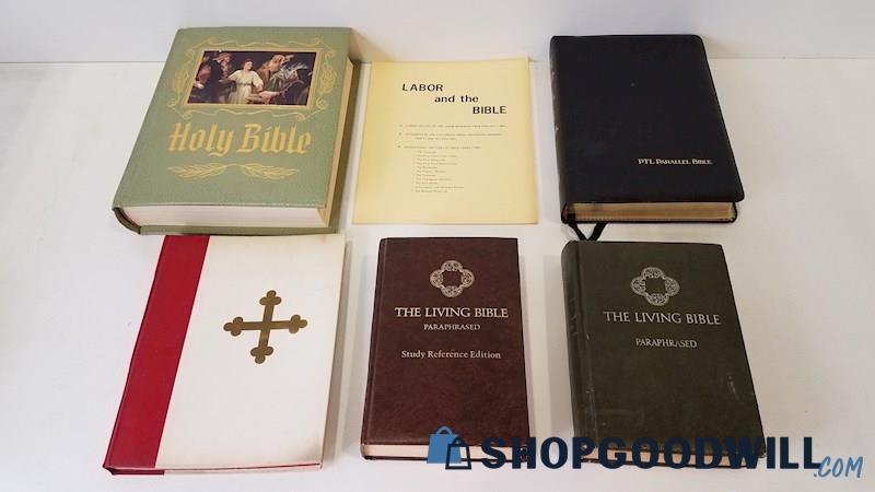 Vtg 1949-84 Christian HC/SC Bibles Vatican Labor Movement History Photos
