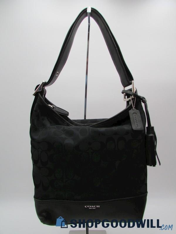 Coach Legacy Duffle Black Signature Canvas/Leather Convertible Handbag Purse