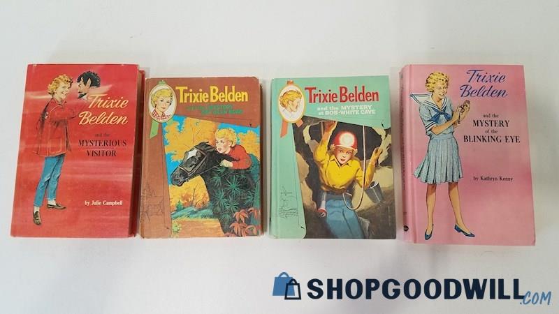 Vtg 1956-65 Trixie Belden Mysteries #4-5,11-12 HC Julie Campbell/Kathryn Kenny