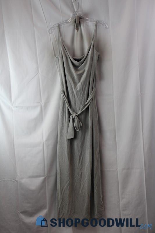 NWT Express Women's SZ M Silver Shimmer Tank Dress