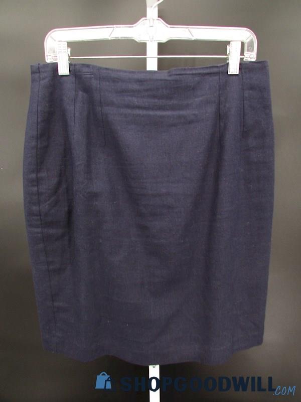 Casual Corner Women's Vintage Navy Blue Linen Mini Skirt SZ 12