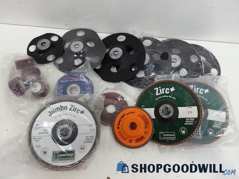 Jumbo Zirc+/Other Flap Sanding Discs/Disc Paper Mounting Heads Mixed Lot