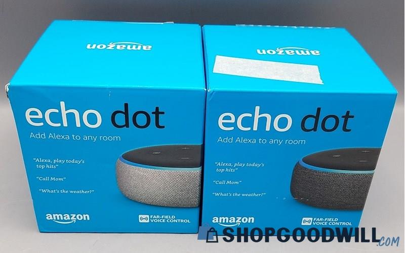  Sealed Amazon Echo Dots 3rd Gen Smart Home Speakers