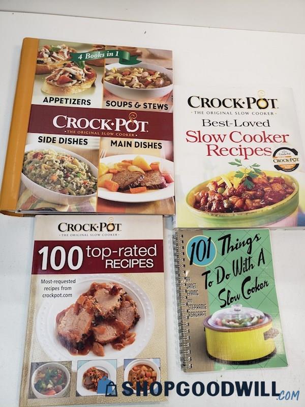 4pc Crock Pot Slow Cooker Cookbooks, Top Rated Recipes, Books, Kitchen Cooking 