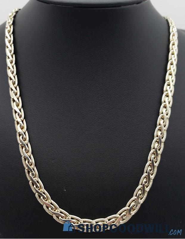 .925 Flat Wheat Chin Necklace 39.06grams