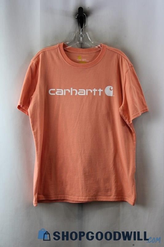 Carhartt Women's Coral Pink Graphic T-Shirt sz L