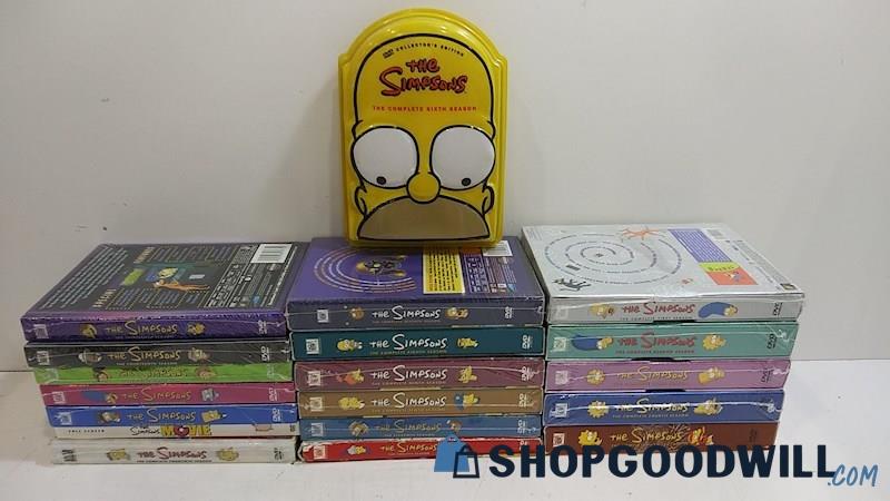 Lot 20pc The Simpsons Completed Seasons & Movie DVDS