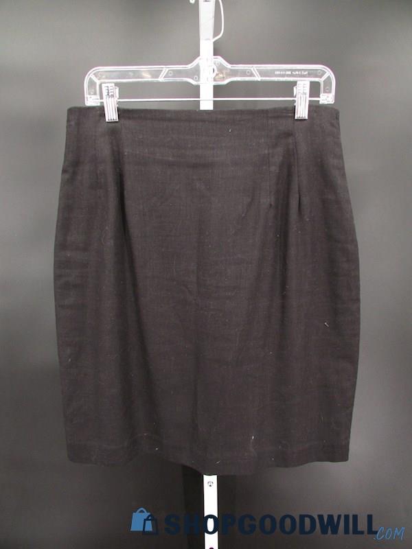 Casual Corner Women's Vintage Black Linen Mini Skirt SZ 14
