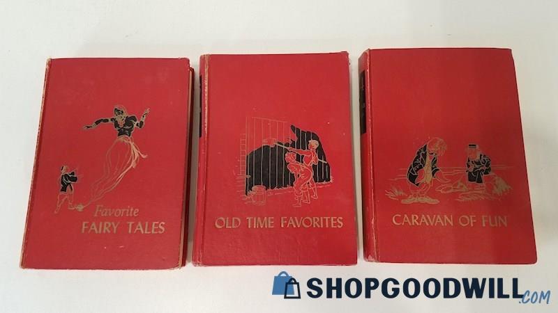 Vtg 1953 Children's Hour v.2-4 HC Barrows (Ed) Fairy Tales Stories Spencer Press