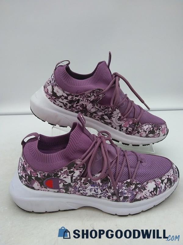 Champion Women's Purple Knit Lace Up Athletic Sneakers SZ 10