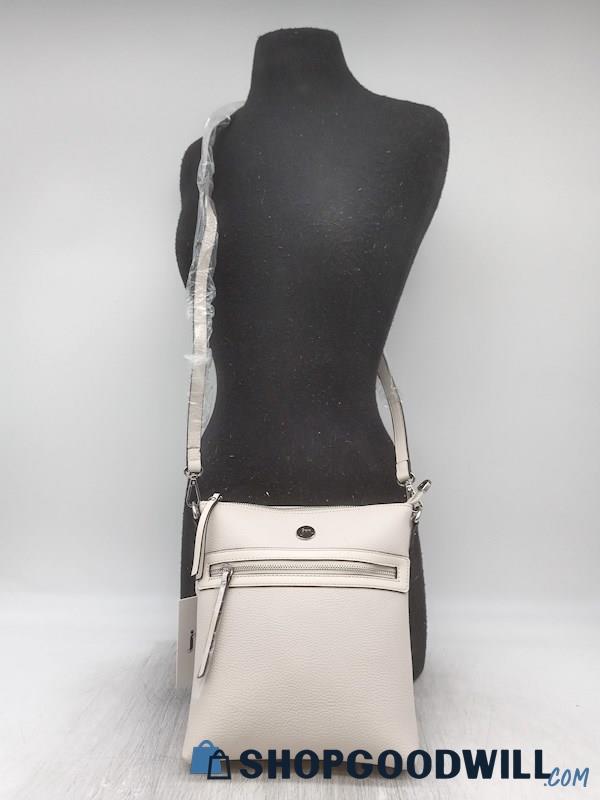 NWT Jessica Moore Venture Ivory Faux Pebble Leather Crossbody Handbag Purse