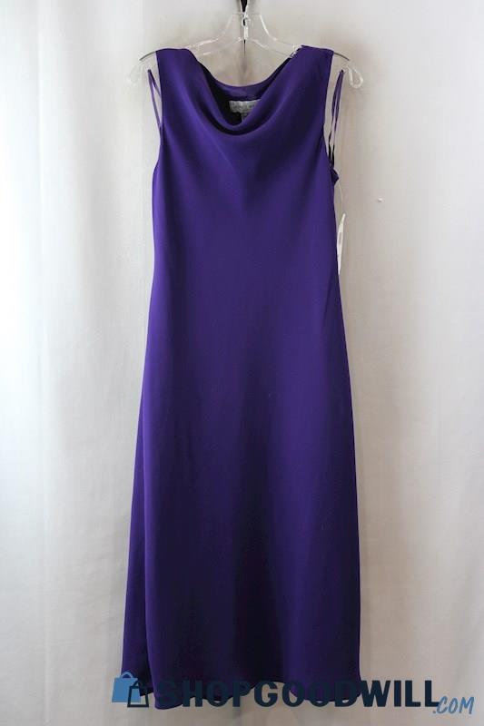 NWT Jones Wear Women's Purple Draped Collar Dress SZ-10