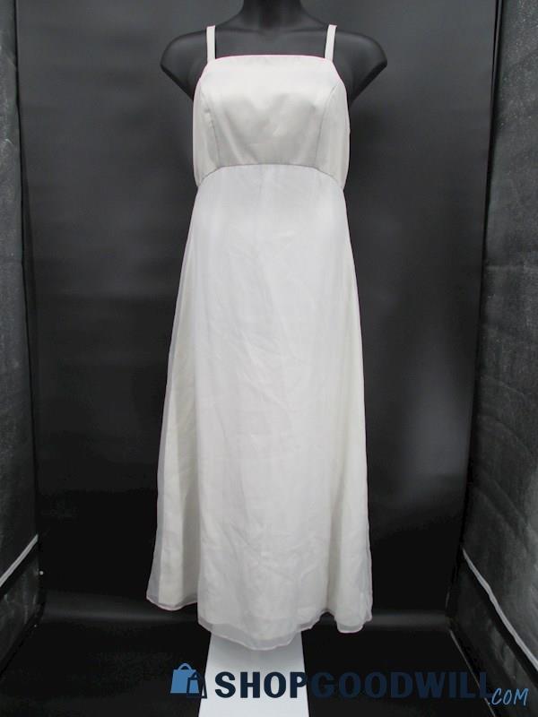 Vintage Jordon Women's Dove Grey Square Collar Formal Dress Size 15/16