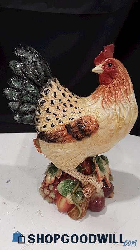 FITZ and Floyd Gourmet hand crafted in China hen standing on fruit figurine 