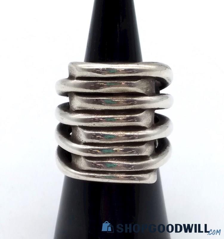 Uno de 50 Tornado Silver-Tone Ring Size 8 