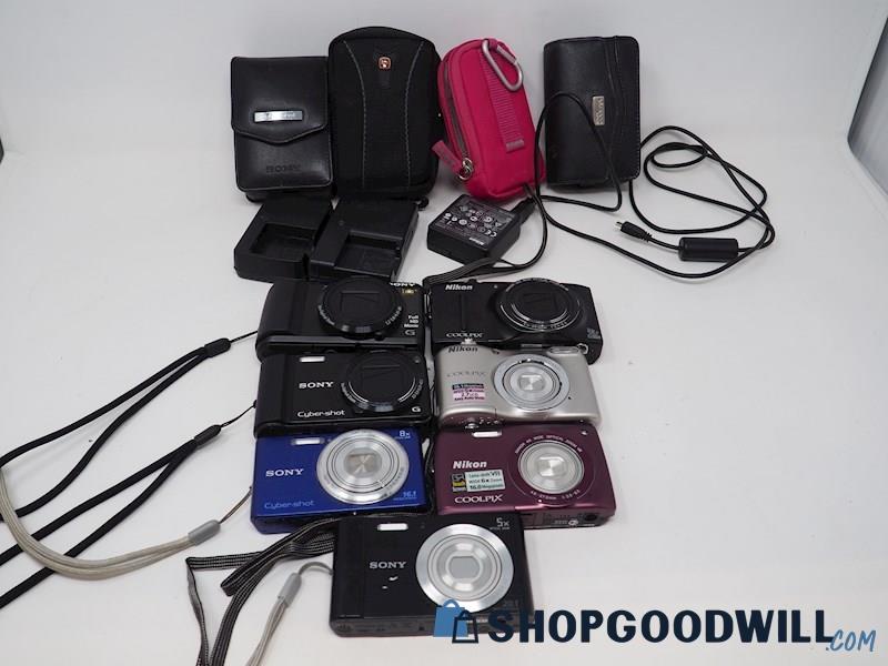 7 Sony HX20V W730 W800 Nikon S9500 S4300 + 16-20 MP Point & Shoot Digital Camera