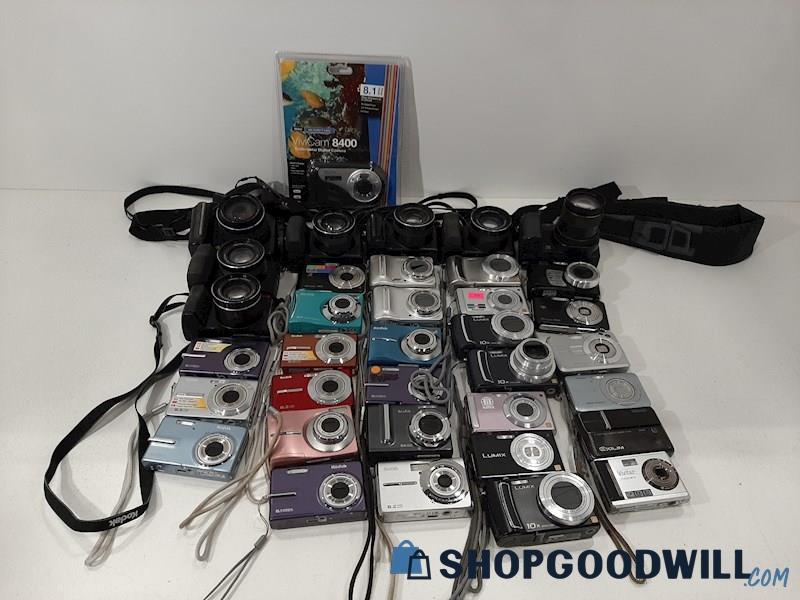 16LBS Mixed Kodak Panasonic Casio+ 8 MP Point & Shoot Digital Cameras