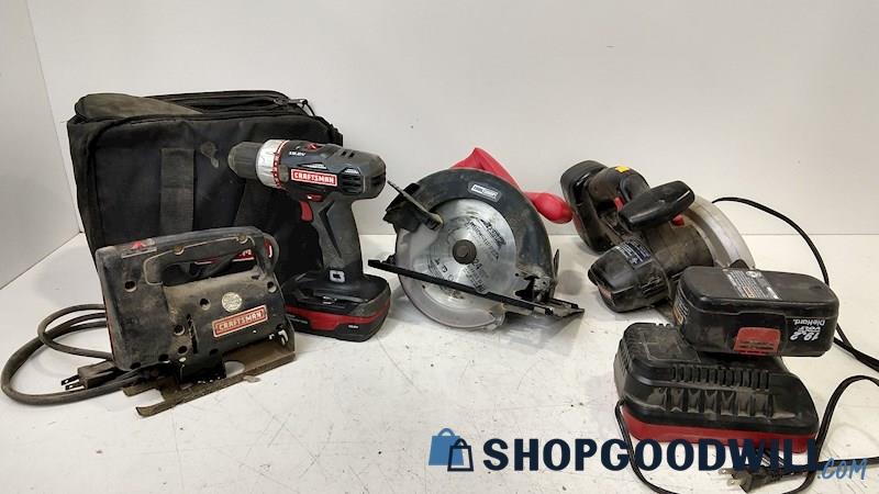 Craftsman and Toolshop Saws and Drills Power Tools 6 Pieces *TESTED, POWERS ON