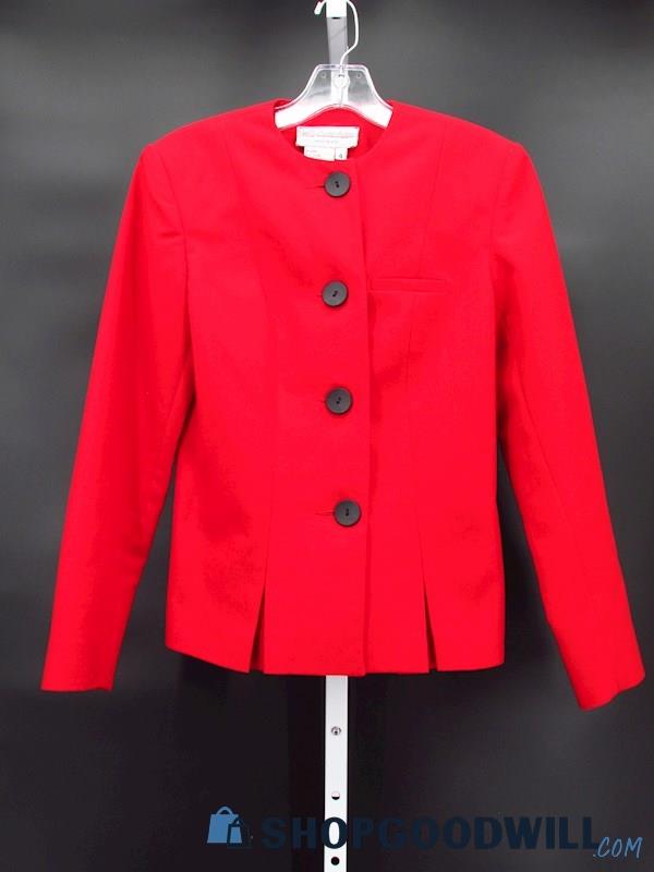 Vintage Prestige Business Fashions Women's Red Blazer Size 4