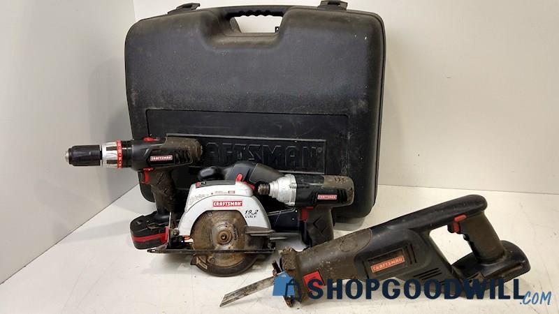 Craftsman Power Drill and Hand Saws Power Tools Set w/Large Case PICKUP