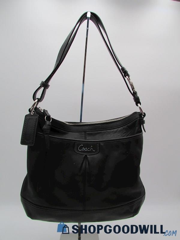 Coach Park Duffle Black Leather Convertible Shoulder Handbag Purse