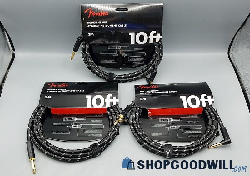  Sealed Fender 10ft. Deluxe Series Angled Instrument Cables