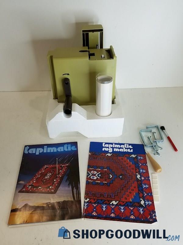 Tapimatic Rug Making Machine Vintage 80s Table Top Switzerland Olive Green 