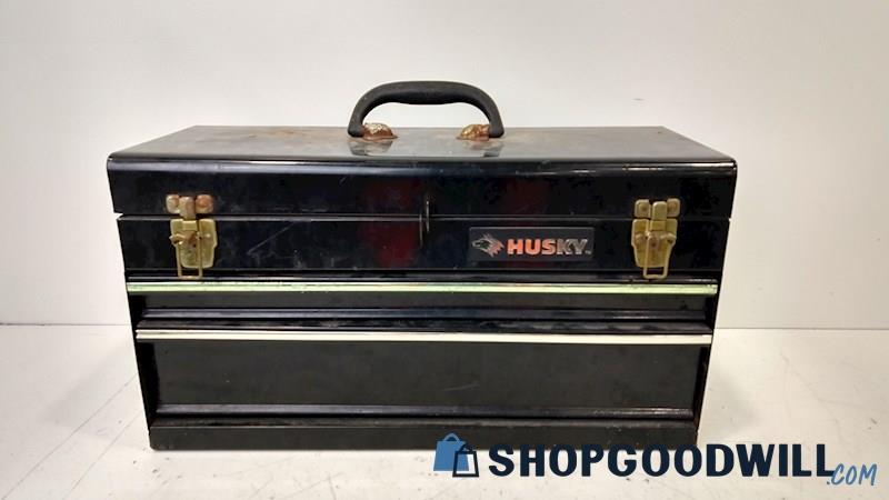 Husky Black Portable Metal Tool Box w/ Hand Tools PICKUP