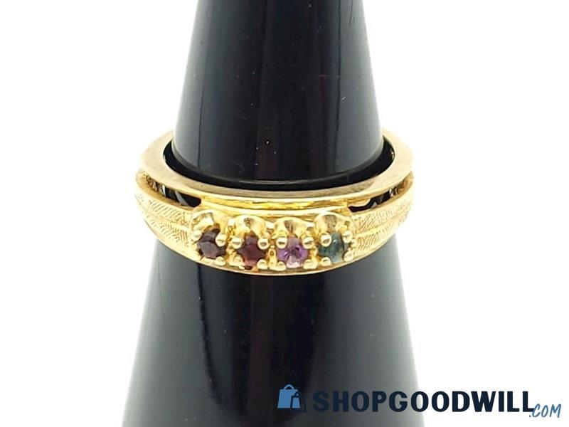 14K Yellow Gold 4-Stone Ring Signed Jewelmont 3.85 Grams