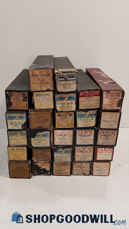 22PC VTG Hawaiian Nights , Down the Trail To Home Sweet Home + More Piano Rolls 