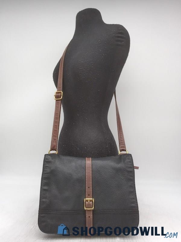Fossil Taylor Black Pebble Leather Crossbody Handbag Purse