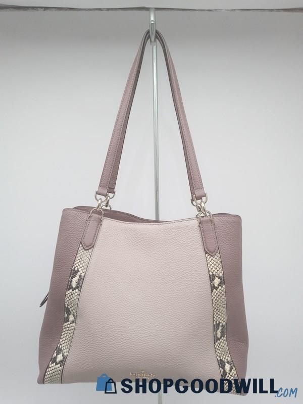 Kate Spade Jackson Gray Leather Medium 3 Compartment Shoulder Bag Handbag Purse