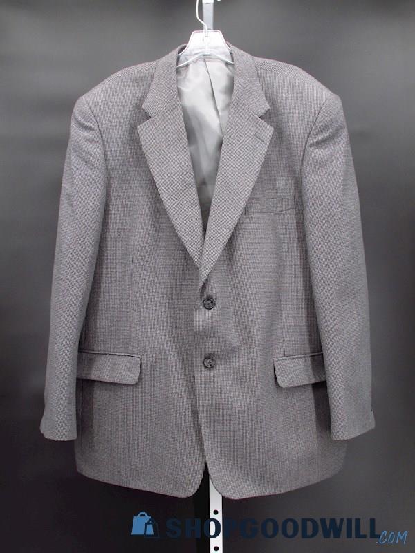 Vintage Statements Men's Grey Patterned Suit Jacket Size 48R