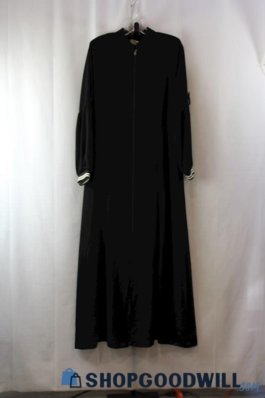 NWT Neslisah Women's Black Full Zip Long Sleeve Maxi Dress sz 3/42