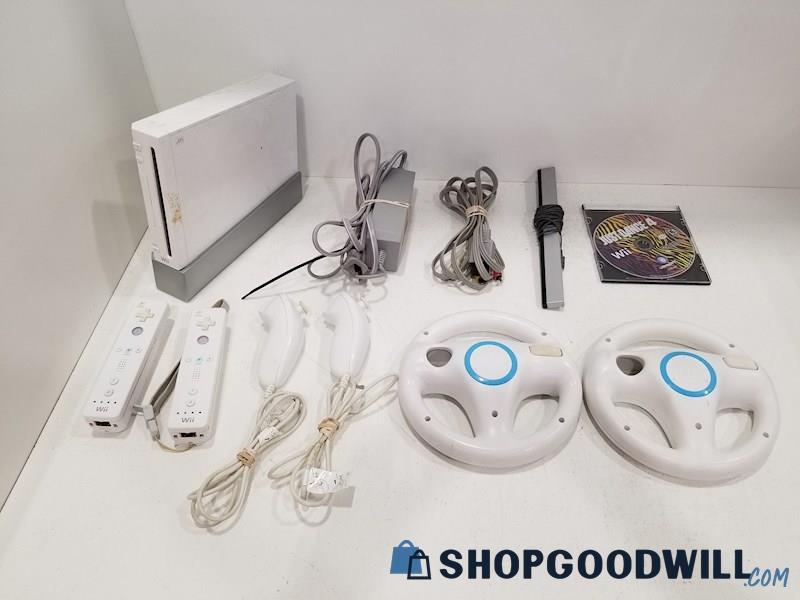 Nintendo Wii Console w/ Game, Cords, Controllers - POWERS ON